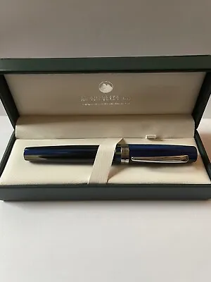 Monteverde Giant Sequoia Blue & Chrome Fountain Pen - Med Nib - Nice. Free Ship • $45