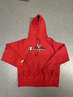 Sesame Street Champion Elmo Hoodie Sweatshirt Reverse Weave Size Large • $35