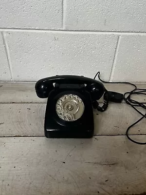 Vintage GPO Dial Telephone TELE 706F Batch Sampled Retro Black Old Rotary Phone • £47.99