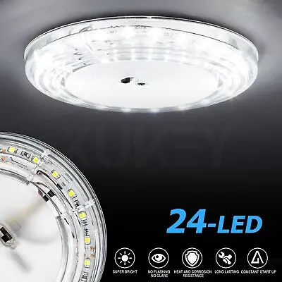RV Interior LED Lights 12V Switched Round Trailer Ceiling Light Fixture Camper • $13.99