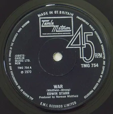 Edwin Starr - War - 1970 TAMLA MOTOWN (VG+) • £3