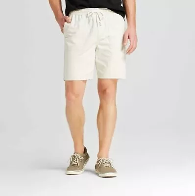 Merona Men's Light Beige Elastic Waist Drawstring Shorts L-(NWT) • $12