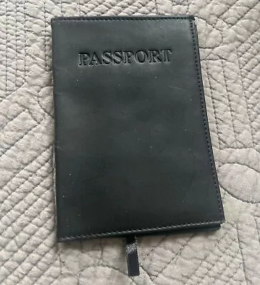 Perry Ellis Mens Black Leather Passport Card Case Id Travel Organizer Wallet • $12.99