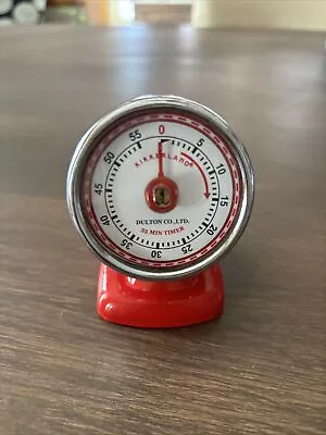 Vintage Dulton Red Enamel & Chrome Kitchen Timer 55 Minutes  • $14.99