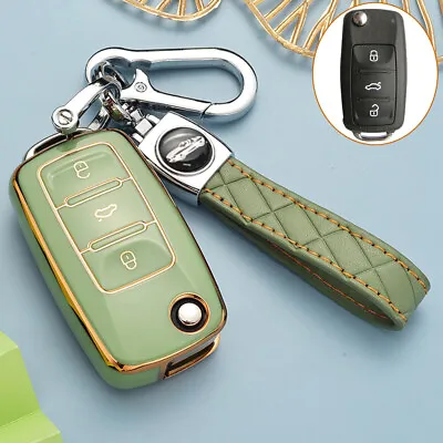 TPU Car Key Case Cover Holder For VW Passat Golf Polo For Seat Leon Remote Fob • $19.80