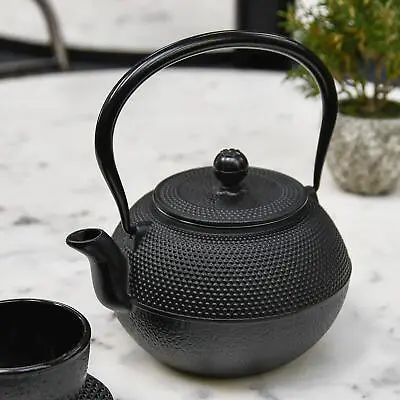 Black  Kyusu  Cast Iron Japanese Teapot With Handle • £21