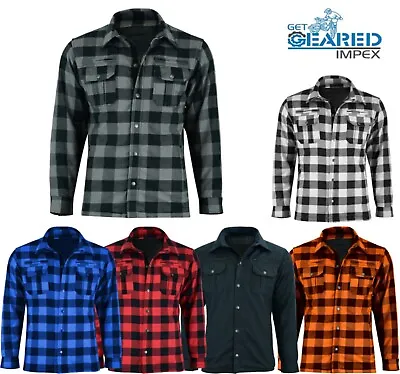 Motorbike Motorcycle Lumberjack Waterproof Flannel Kevlar Lined Shirt CE Armour • $89.99