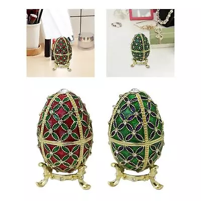 Easter Egg Trinket Box Family Ornament Rings Faberge Egg Jewelry Organizer • $35.87