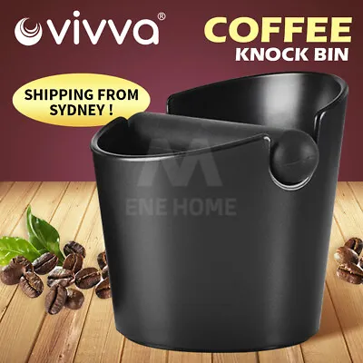 $15.65 • Buy Coffee Waste Container Espresso Grinds Knock Box Tamper Tube Bin Bucket Brush