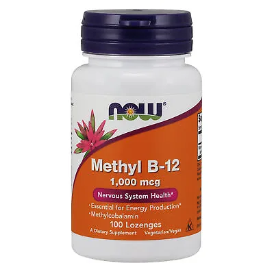 NOW Foods Methylcobalamin Vitamin B-12 1000mcg 100 Lozenges | Brain Energy • £14.99