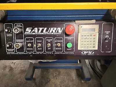 M&R Saturn 1526 Screen Print Press W/ Take Off M&R 1 Color Silk Screen Press  • $8500