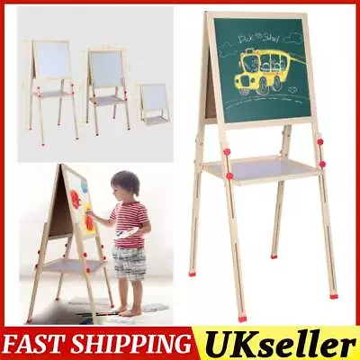 3 In 1 Wooden Art Kids Easel Childrens Double Sided Magnetic Drawing Chalk Board • £21.09