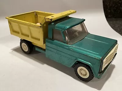 Structo  Vtg 1960's 9  Green Dump Truck Yellow Bed • $24.75
