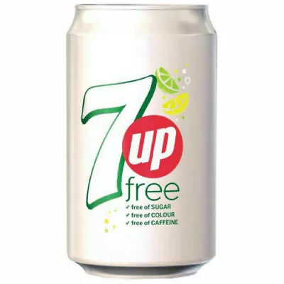 7 Up Free Soft Drink Soda Can 330 Ml - Pack Of 24 Price Marked Cans • £16.99