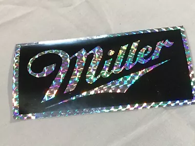 Vintage 1970’s MILLER BEER Prism Metallic Reflective Rainbow STICKER DECAL New • $9.99