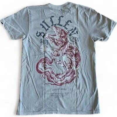 New Men's Sullen Art City Premium Dragon Tattoo Short Sleeve Gray T-Shirt Tee • $22.49