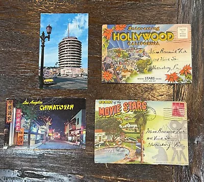 Vintage CALIFORNIA Linen Postcard Folders Hollywood & Movie Star Homes + 2 Cards • $9.99