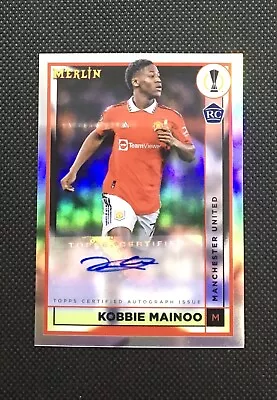 2022 Merlin UEFA Club Competitions Wave Refractor Kobbie Mainoo Rookie Auto RC • $125