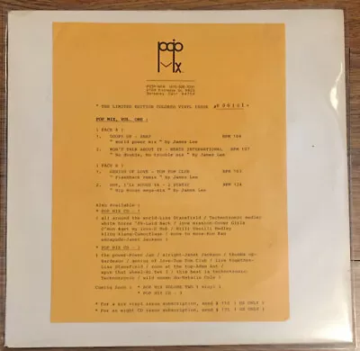 Pop Mix Volume One 12” Vinyl Record~Various Artists~RTI-PMCV 9001~TEST PRESS~EX • $12.60