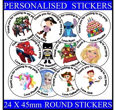 Personalised Birthday Stickers Labels Thank You For Coming To My Party Bag Seals • £2.60