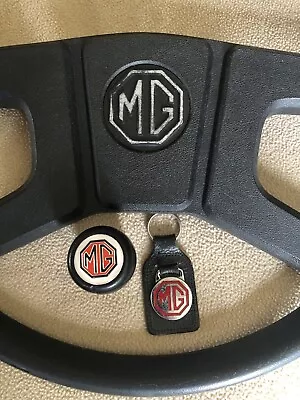 Vintage MG MGB Steering Wheel 1977-80 15 Inch Lot Shifter Knob And Key Fob • $45