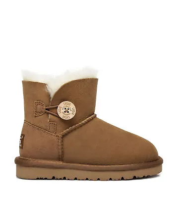 Ugg AS Kids Boots Genuine Australian Sheepskin Mini Button Ankle Boots Nonslip • $82.95