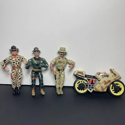 Vintage Lanard Corps Lot Of 3 Military Action Figures With Vehicle • $17.99