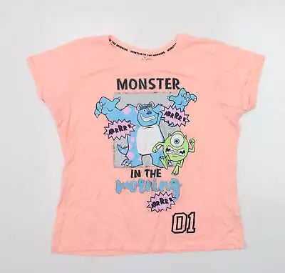 LOVE TO LOUNGE Womens Orange Solid Polyester Top Pyjama Top Size L - Monster Inc • $5.29