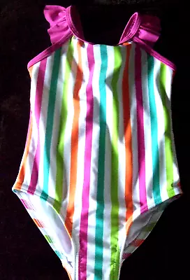 Baby Girls George At Asda   Swimming Costume  1  1/2 -2 Years Stripe Pattern • £3.75