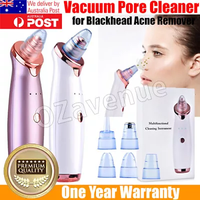 $17.09 • Buy AU Vacuum Blackhead Remover Facial Skin Pore Acne Pimple 5Sucker Cleaner Machine