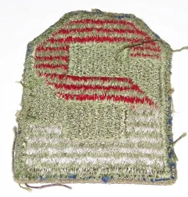 SALTY ORIGINAL CUT-EDGE GREENBACK WW2 2nd ARMY PATCH OFF UNIFORM • £3.30