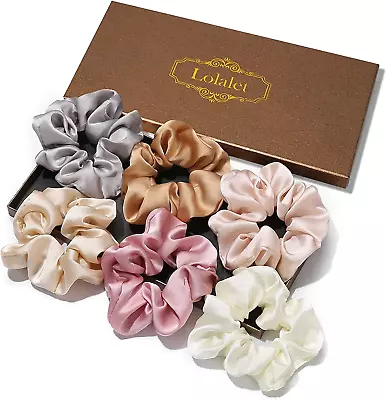 6 Pcs  Silk Hair Scrunchies For Women Girls Satin Hair Ties No Damage Breakage  • £14.91