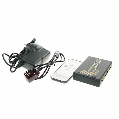 £13.92 • Buy Mini 5 Port Gold HDMI Auto Switch Switcher BLACK 5x1 IR Remote V1.4 4Kx2K NEW