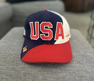 Vintage Top Of The World USA Snapback Hat Ultra Rare! Red White Blue Embroidered • $79.99