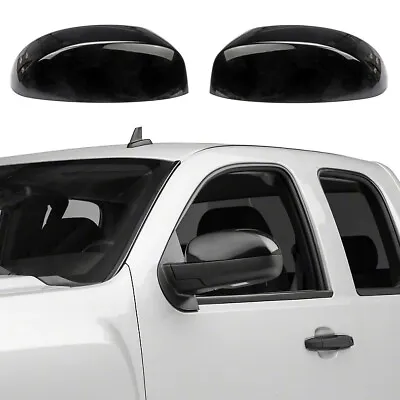 For 2007-2013 Chevy Silverado / GMC Sierra GLOSS BLACK Top Mirror Covers Overlay • $49.99