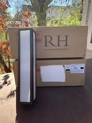 Pair RH Restoration Hardware Union Filament Milk Glass Sconce Light Bronze $598 • $250