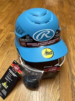 New Rawlings Fastpitch Softball Batting MATTE Helmet W/ Mask And Chin Guard BLUE • $29.99