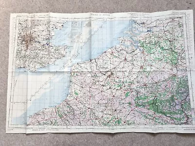 Original  War Office RAF Map STRAIT OF DOVER 5th Edtn Approx 1944 Airfields Mrkd • £29.99