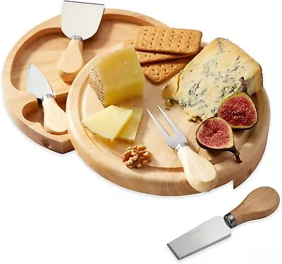 Occasion Wooden Cheese Board & Speciality Cheese Knives Set - Gift Boxed • £15.99