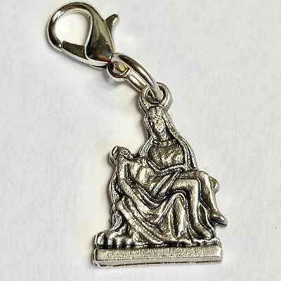 La Pieta Vatican Statue Clip On Charm Madonna Jesus Child Catholic Medal • $9.99