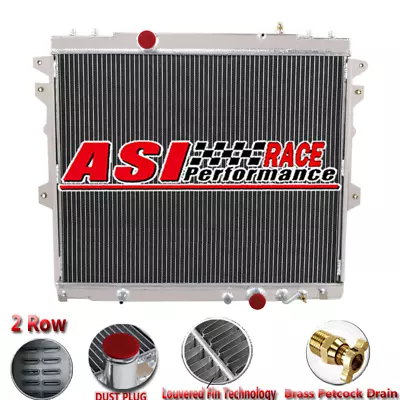 Aluminum 2 Row Radiator For TOYOTA HILUX KUN16R KUN26R 3.0L 4cyl 1KD-FTV DIESEL • $244.95