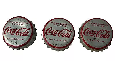 LOT: 3 Vintage Coca-Cola CORK Soda Pop Bottle Caps - Reg. U.S. Pat. Off. 6 OZS. • $9.99