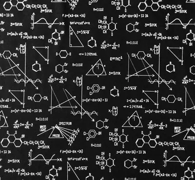 RPRK220f Chemistry Science Math Trig Mathematical Equations Cotton Quilt Fabric • $4.97