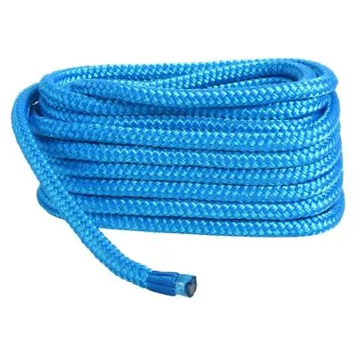$16.80 • Buy 1/2 Inch 35 FT Double Braid Nylon Boat Dock Line Mooring Rope Blue Anchor Line