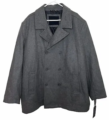 Tommy Hilfiger Mens 3XL Gray Wool Blend Pea Coat Brand New With Tags! • $149.99
