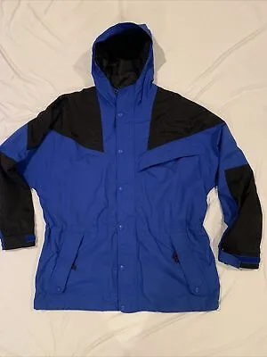 Vintage EMS Eastern Mountain Sports Color Block Blue Ripstop Jacket Men's Size M • $50