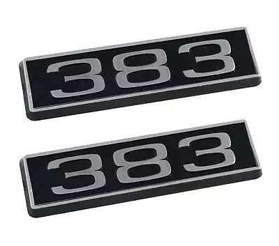 383 Stroker Ford Mustang 3.25  Engine Hood Scoop Emblems Pair Black & Chrome • $20.57