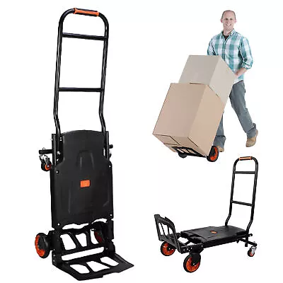 Folding Hand Truck Foldable Dolly Cart With Four Wheels Collapsible Hand Cart • $117.25