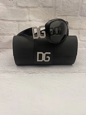 Dolce & Gabbana Vintage Oversized Black Sunglasses Rhinestones Dg D&g Italy Y2k • $150