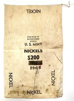 1964 U.S. Mint Canvas Bag For Nickels – $200 • $34